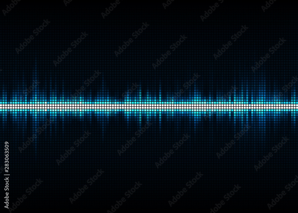 Sound wave vector background. Blue digital equalizer Sound wave vector background. Blue digital equalizer