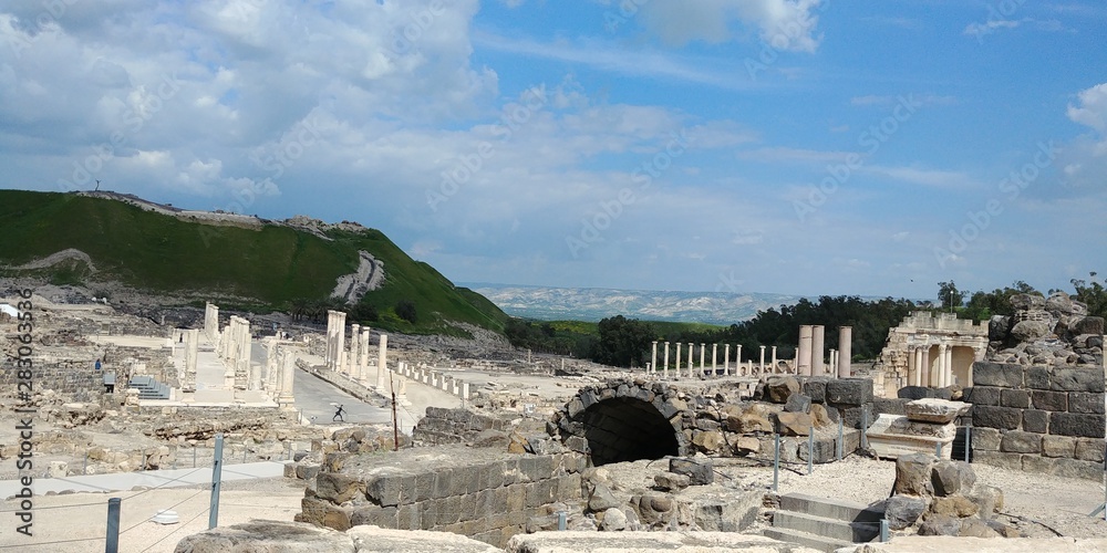 Panoramic view of the ruins of Beit She'an, Israel.