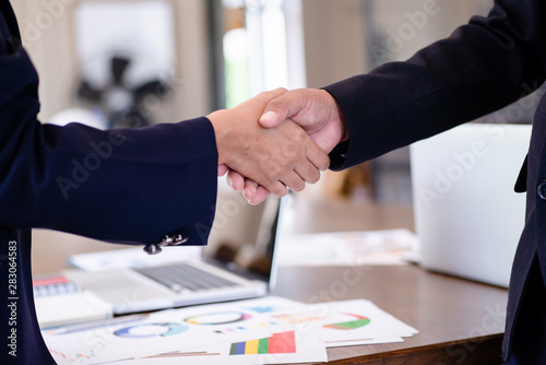 Business handshake. agreement business partnership. 