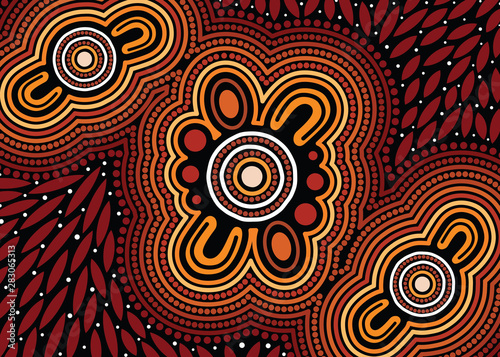 Illustration based on aboriginal style of background.