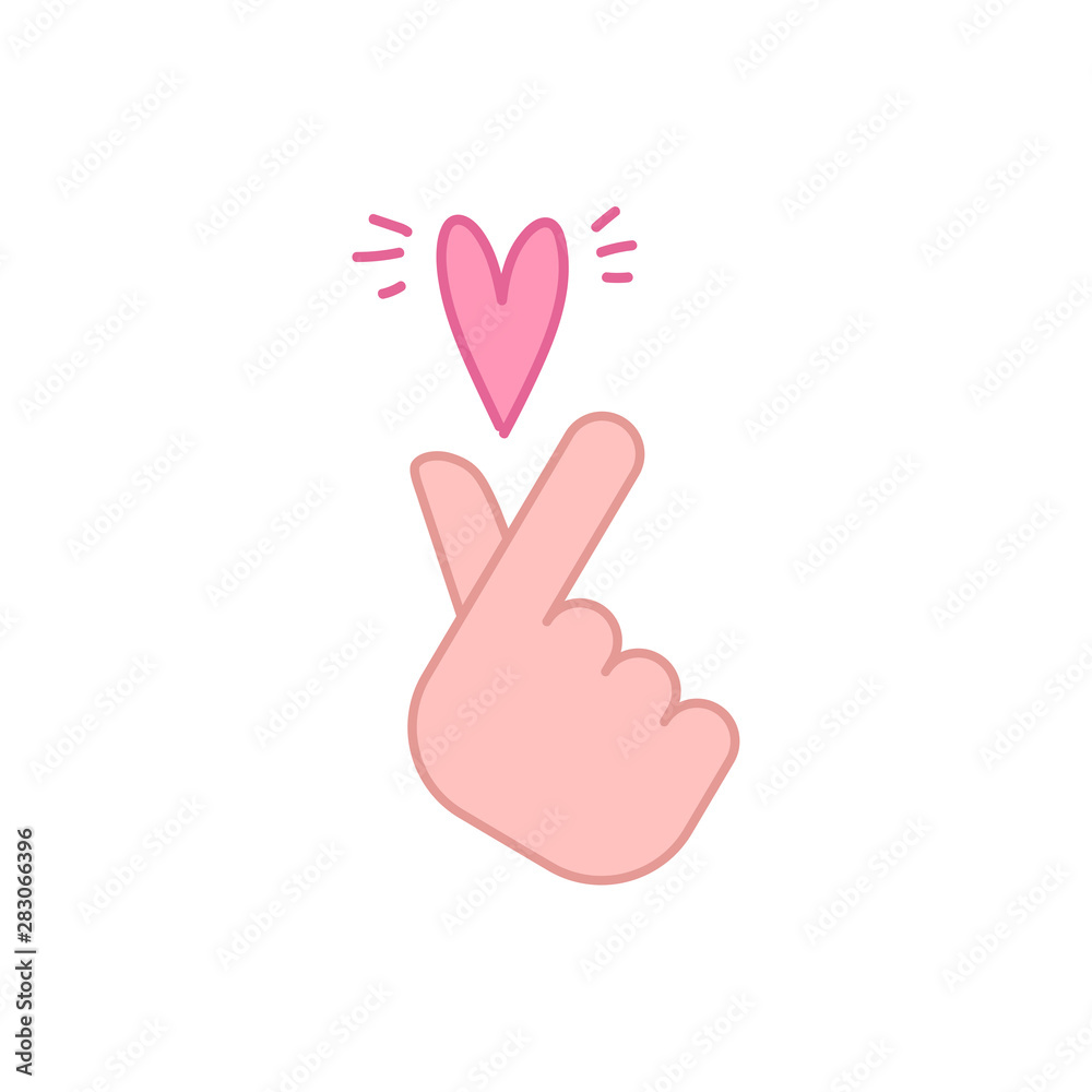 Korean love sign, hand gesture of romance. Finger heart symbol. Korean love sign, hand gesture of romance. Finger heart symbol.