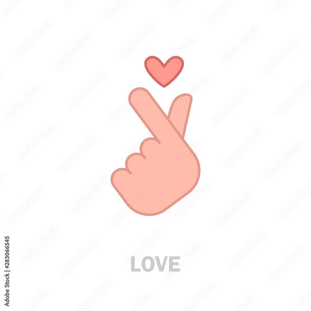 Korean love sign, hand gesture of romance. Finger heart symbol. Korean love sign, hand gesture of romance. Finger heart symbol.