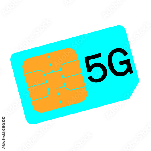 5G sim card vector illustration