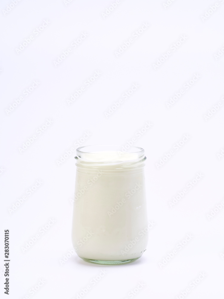 Fresh blueberry yogurt glass on a white background Fresh blueberry yogurt glass on a white background