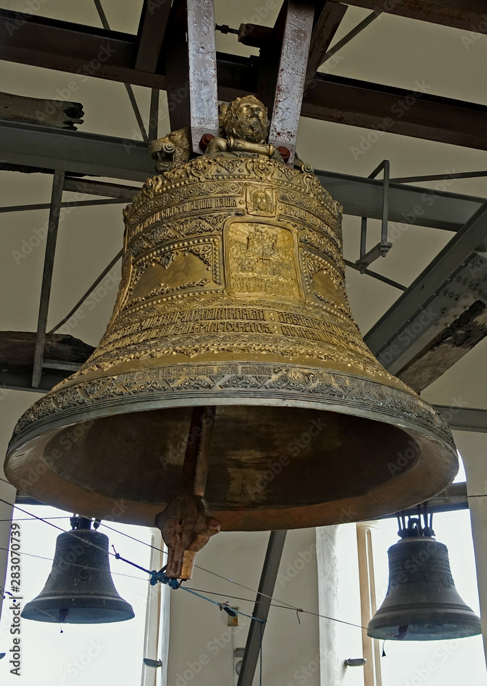 Close-up of the Big Bell of the Bell Tower of the Kiev Pechersk Lavra in Kiev