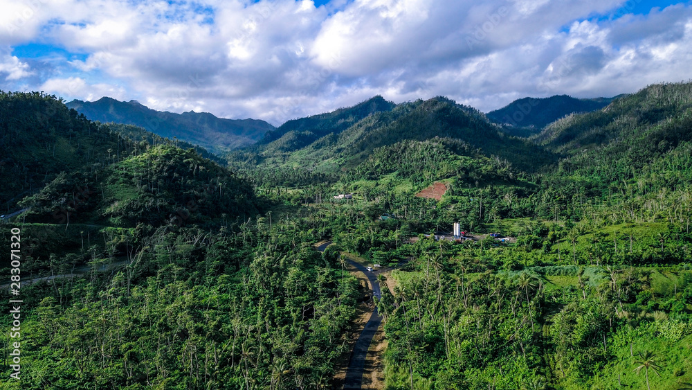 PAnoramic View to the Green Mountaing, Dominica Island