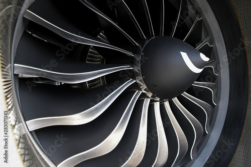 Airbus A320 NEO engine. Modern aircraft. CFM Leap-1A engine. Airplane engine. Aircraft engine blades. photo