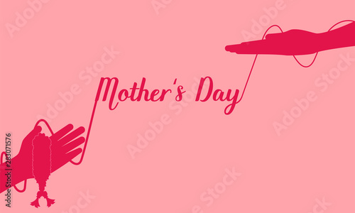 happy mother's day. silhouette child offspring pay respect to parent with love more than world. thailand tradition culture. vector illustration eps10