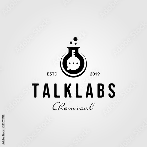 talk labs nature vintage logo badge vector icon illustration