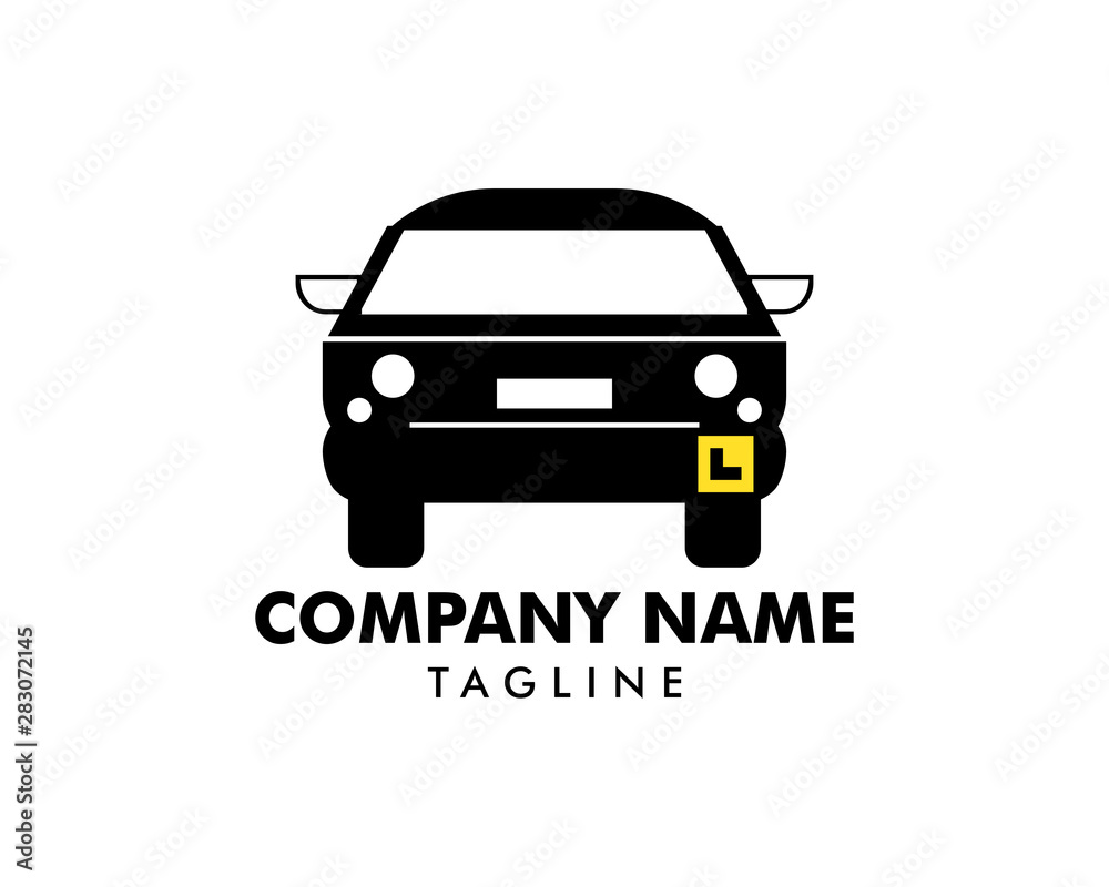 Learner driver car icon vector illustration logo template