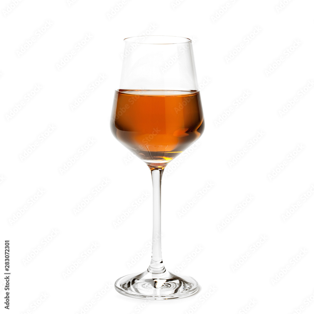 glass of Marsala wine isolated on white background