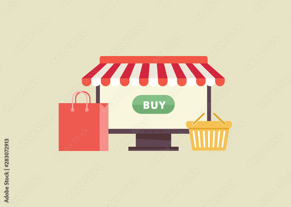 Online Shopping and Delivery of Purchases. Ecommerce Sales Online Shopping and Delivery of Purchases. Ecommerce Sales