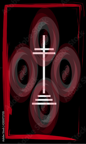 Tarot cards - back design.   Cross of the archangel