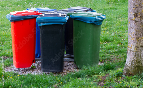 Garbage cans for waste separation © manfredxy