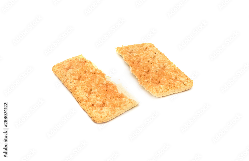 Cracker isolated on white background Cracker isolated on white background
