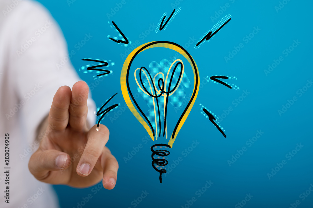 idea lamp concept in hand idea lamp concept in hand