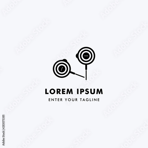 Logo Headset For Company, Abstract Design Icon Headset.