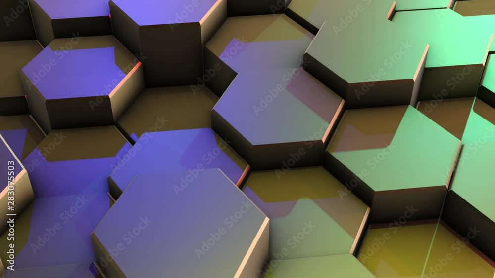 Loop Abstract Colorful Hexagon Honeycomb Background