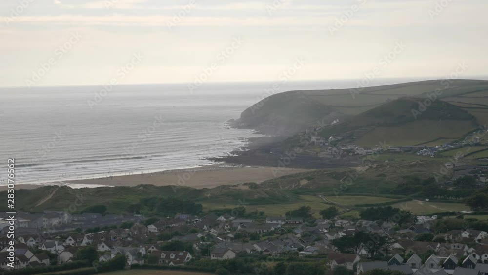 View from the top of the coast of Croyde England at the North Sea Ocean View from the top of the coast of Croyde England at the North Sea Ocean