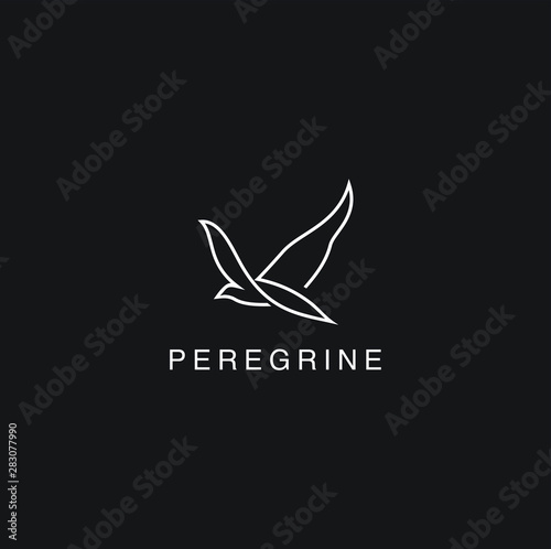 Fotografi Peregrine logo design inspiration vector, line art