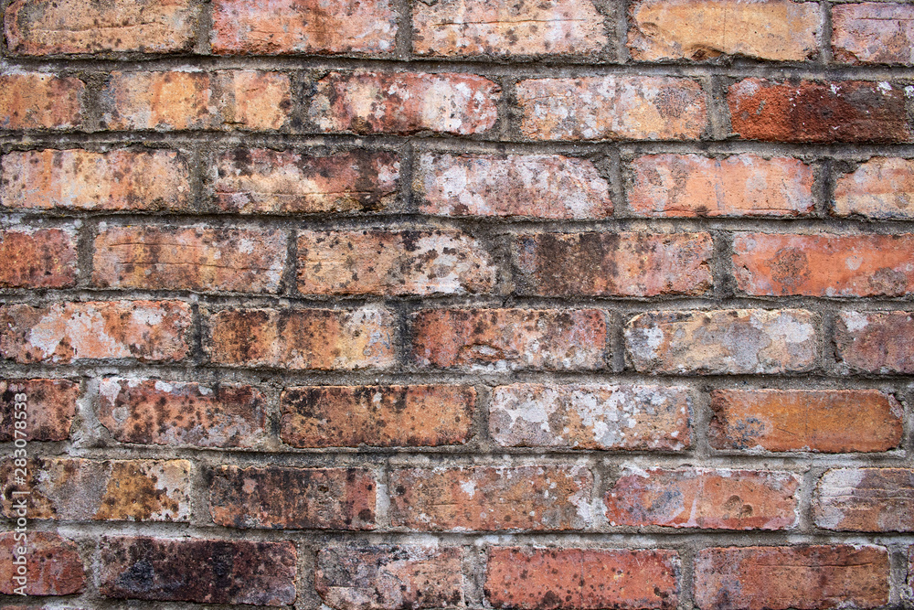 Orange worn grunge brick wall surface background weathered dirty distressed texture Orange worn grunge brick wall surface background weathered dirty distressed texture