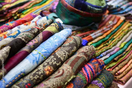 the splendid colored fabrics of the East