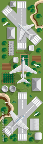 Aviation. View from above. Vector illustration.