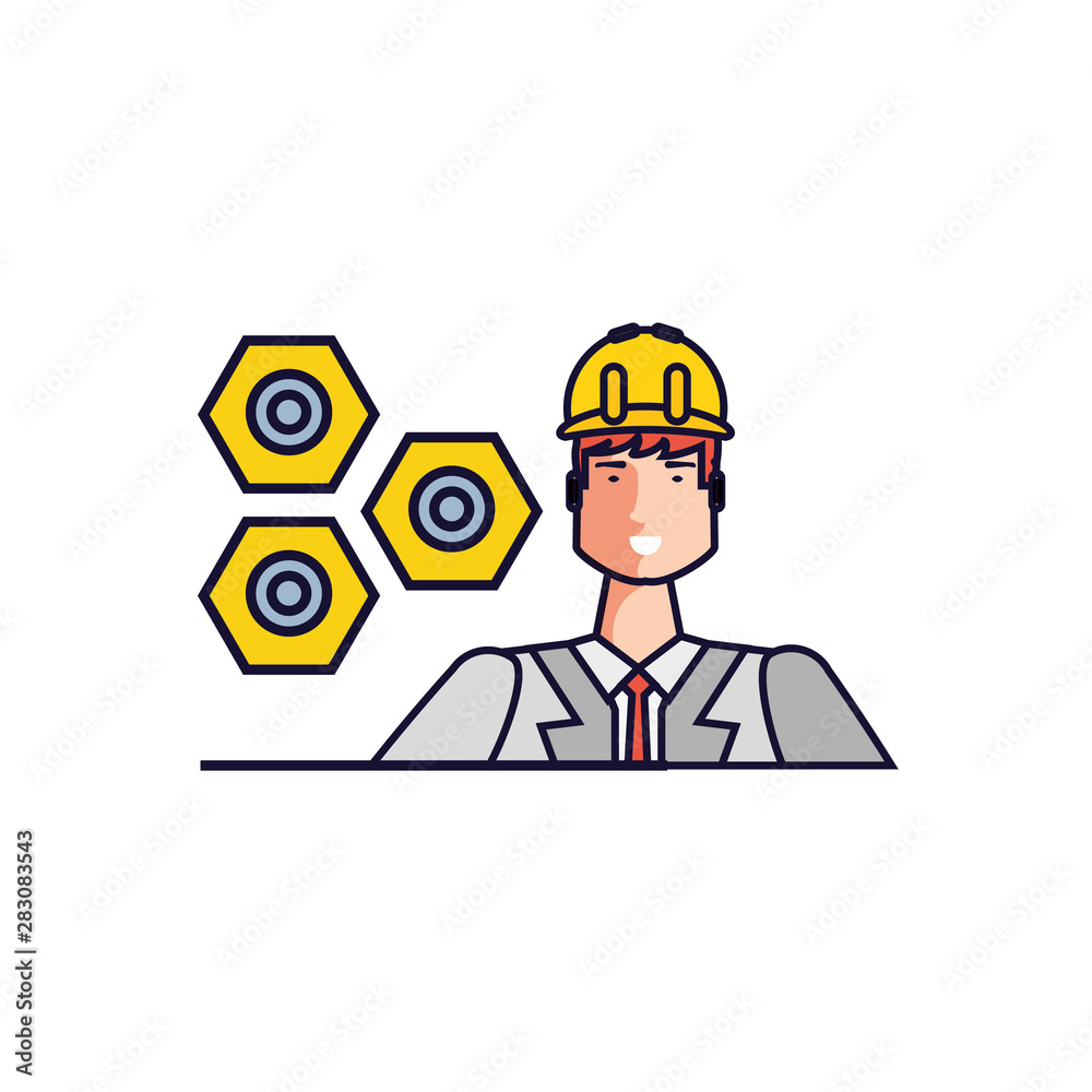 Isolated avatar of professional worker design