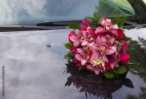 wedding, car, wedding decoration, bouquet