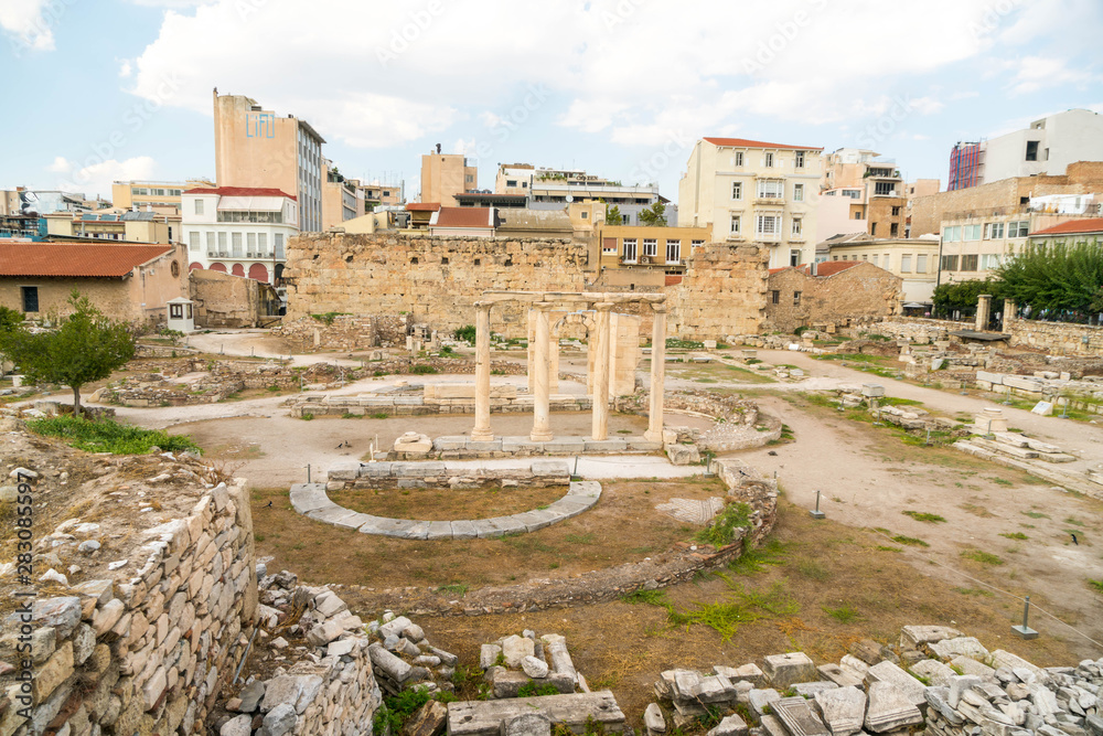 Ancient Ruins of Greek Marketplace in Athens