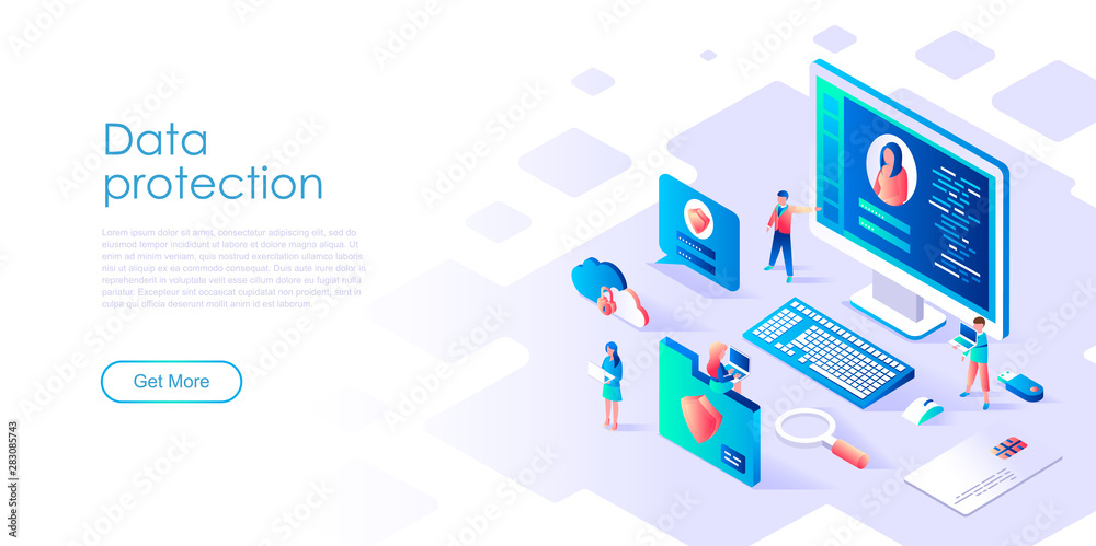 Modern flat design isometric concept of Data Protection for banner and website. Isometric landing page template. Credit card check and software access data as confidential. Vector illustration. Modern flat design isometric concept of Data Protection for banner and website. Isometric landing page template. Credit card check and software access data as confidential. Vector illustration.