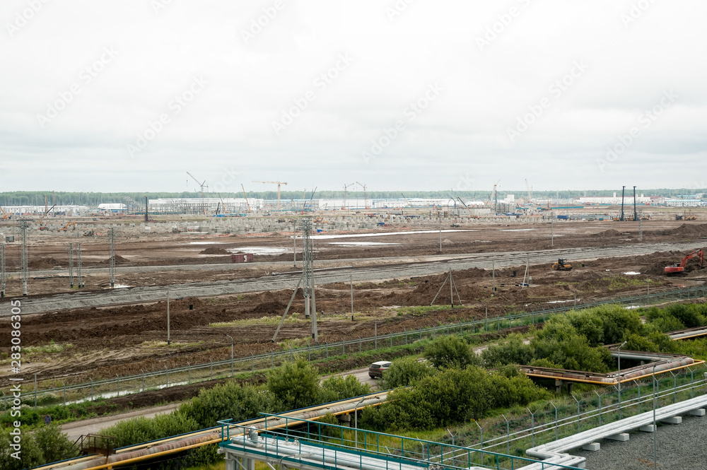 Construction of petrochemical plant. Tobolsk