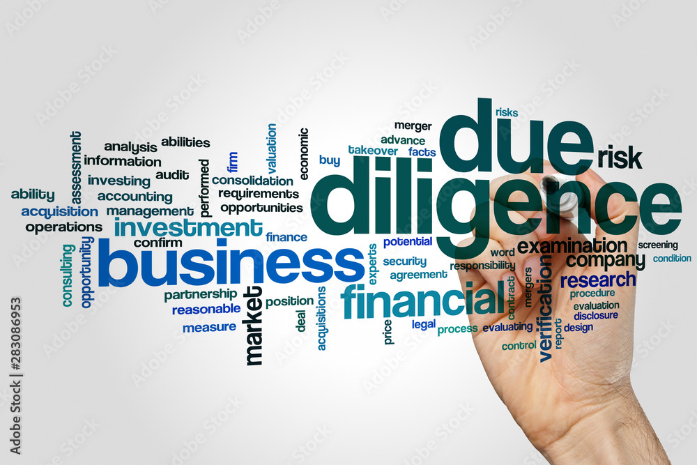 Due dilligence word cloud concept on grey background Due dilligence word cloud concept on grey background