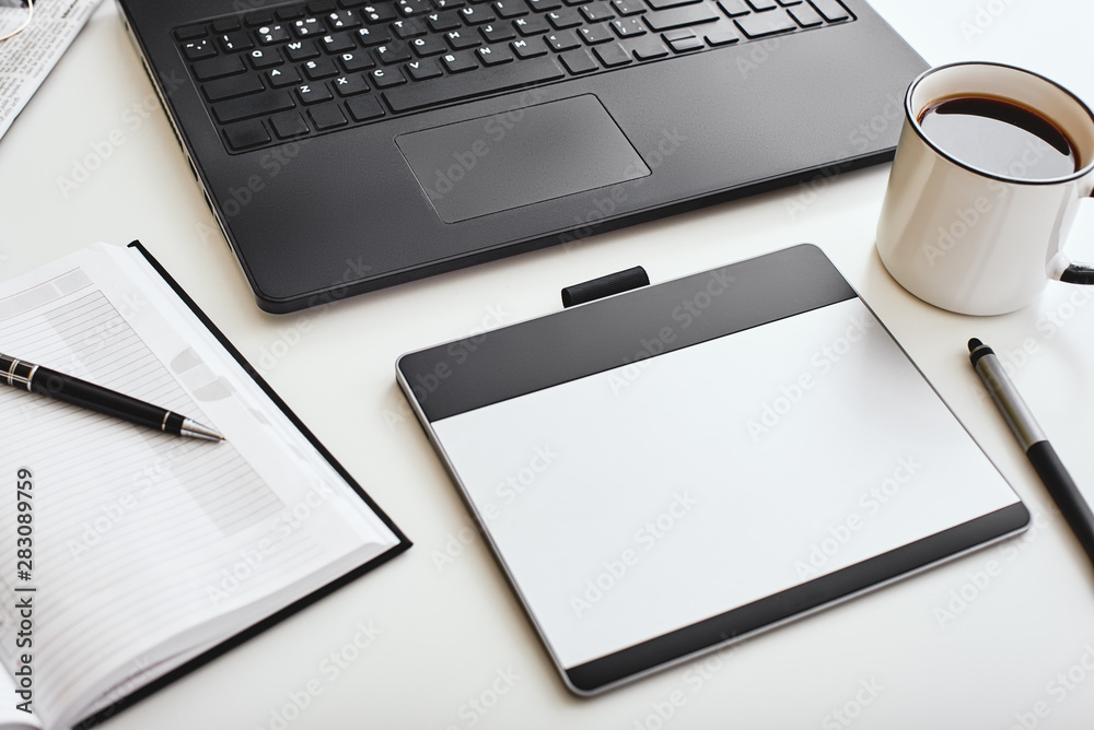 Cropped shot of office desk. Marketing concept Cropped shot of office desk. Marketing concept