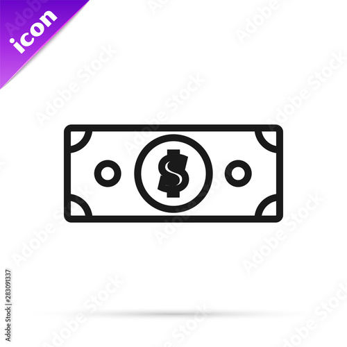 Black line Cryptocurrency coin Bitcoin icon isolated on white background. Blockchain technology, bitcoin, digital money market, cryptocoin wallet. Vector Illustration