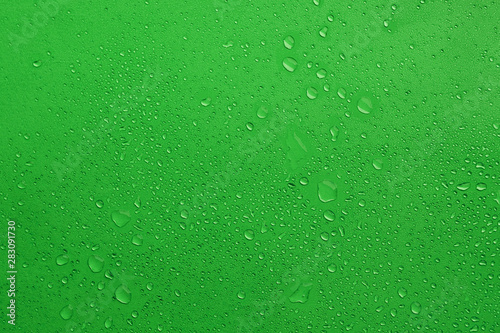 Water Drops On green Background, Texture colorful waterdrop.