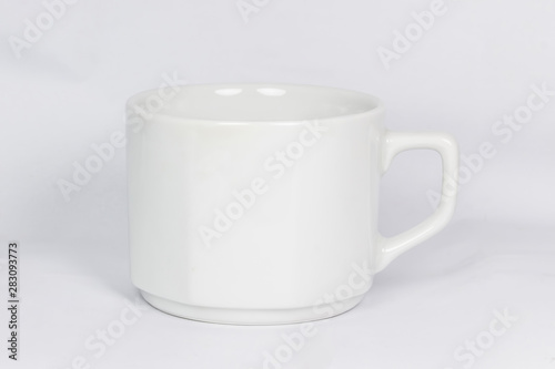 a white cup. On a white background.