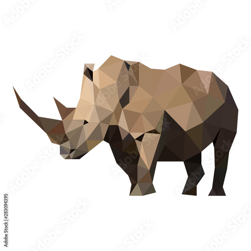 Polygons vector lines wild rhino