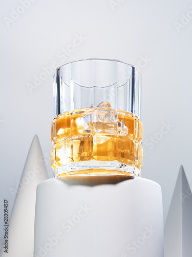 Delicious whiskey with ice