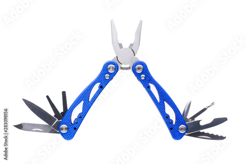 Hight quality black and blue multi-tool unfolded