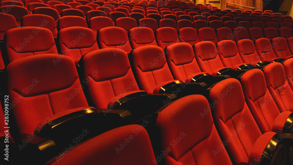 Naklejka premium Tuns-ten Let Big Red Movie Theater Seats Rows