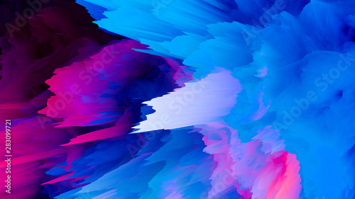 Blue and Pink Abstracts Color Explosion