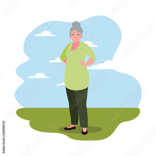 happy grandparents day flat design