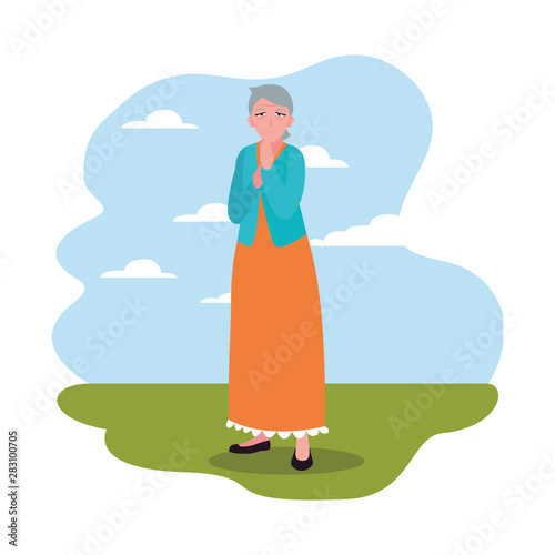 happy grandparents day flat design