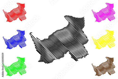 Logone Oriental Region (Regions of Chad, Republic of Chad) map vector illustration, scribble sketch Logone Oriental map