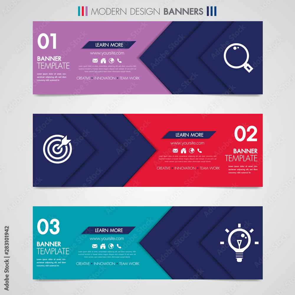 Abstract horizontal design banner geometric shapes design web set template  with icon background or header Templates place for text. Stock Vector |  Adobe Stock