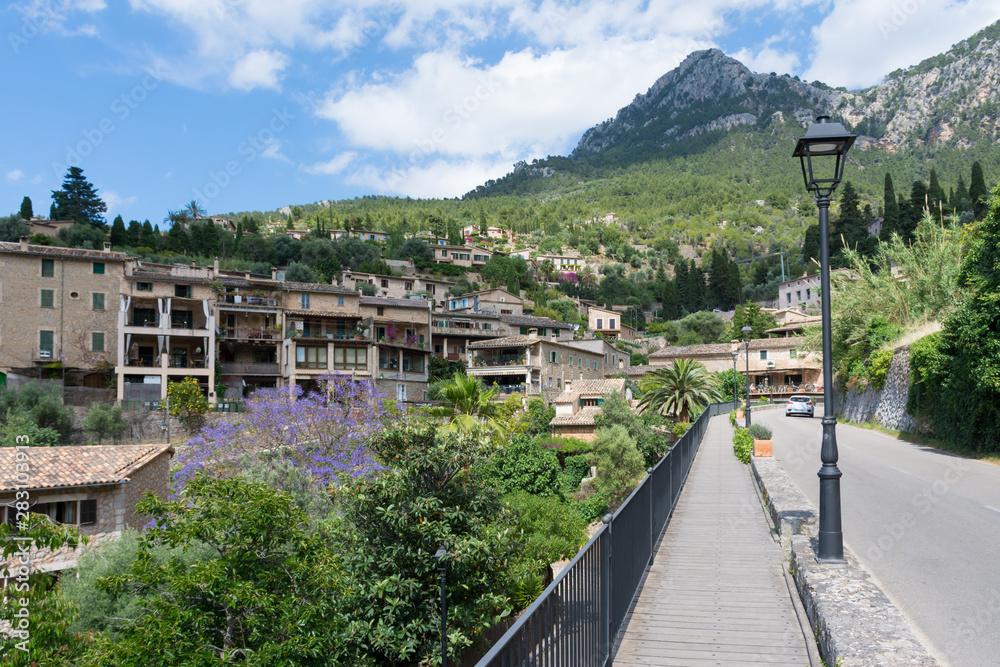 Mountain road in the village of Deya in Mallorca