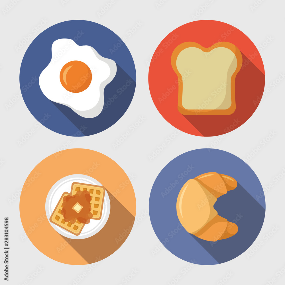 breakfast cooking icons flat design breakfast cooking icons flat design