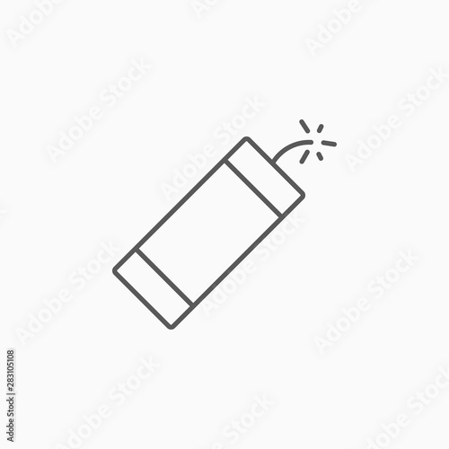 dynamite icon, incendiary vector