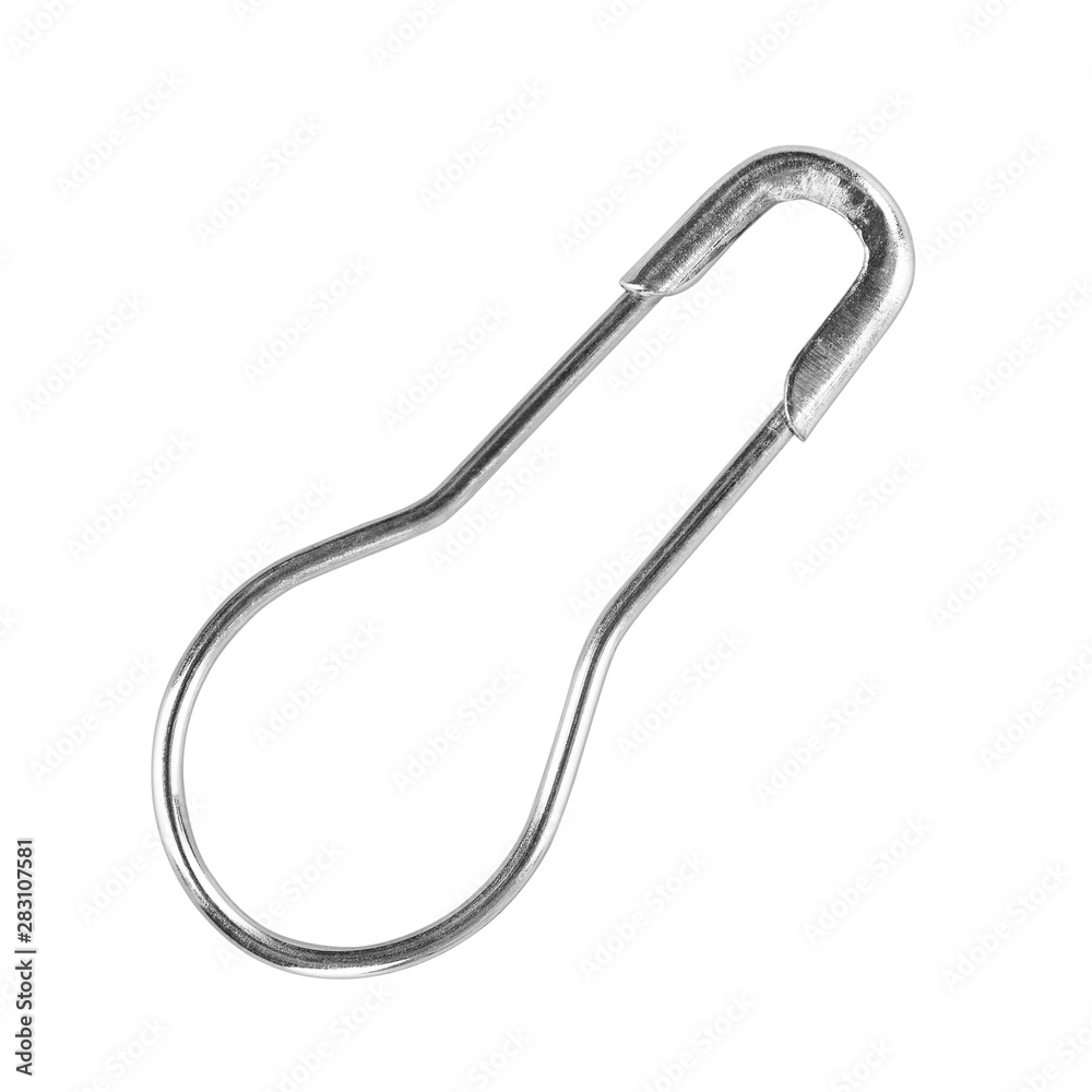 sewing pin with a round ass on an isolated white background sewing pin with a round ass on an isolated white background